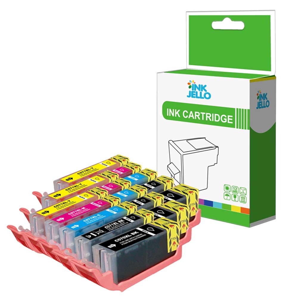 InkJello Ink Cartridge For Printer, Compatible With Canon Pixma MG5700 MG5750 MG5751 MG5752 MG5753 MG6800 MG6850 MG6851 MG6852 MG7750 MG7751 (Black, Photo-Black, Cyan, Magenta, Yellow, 15-Pack)
