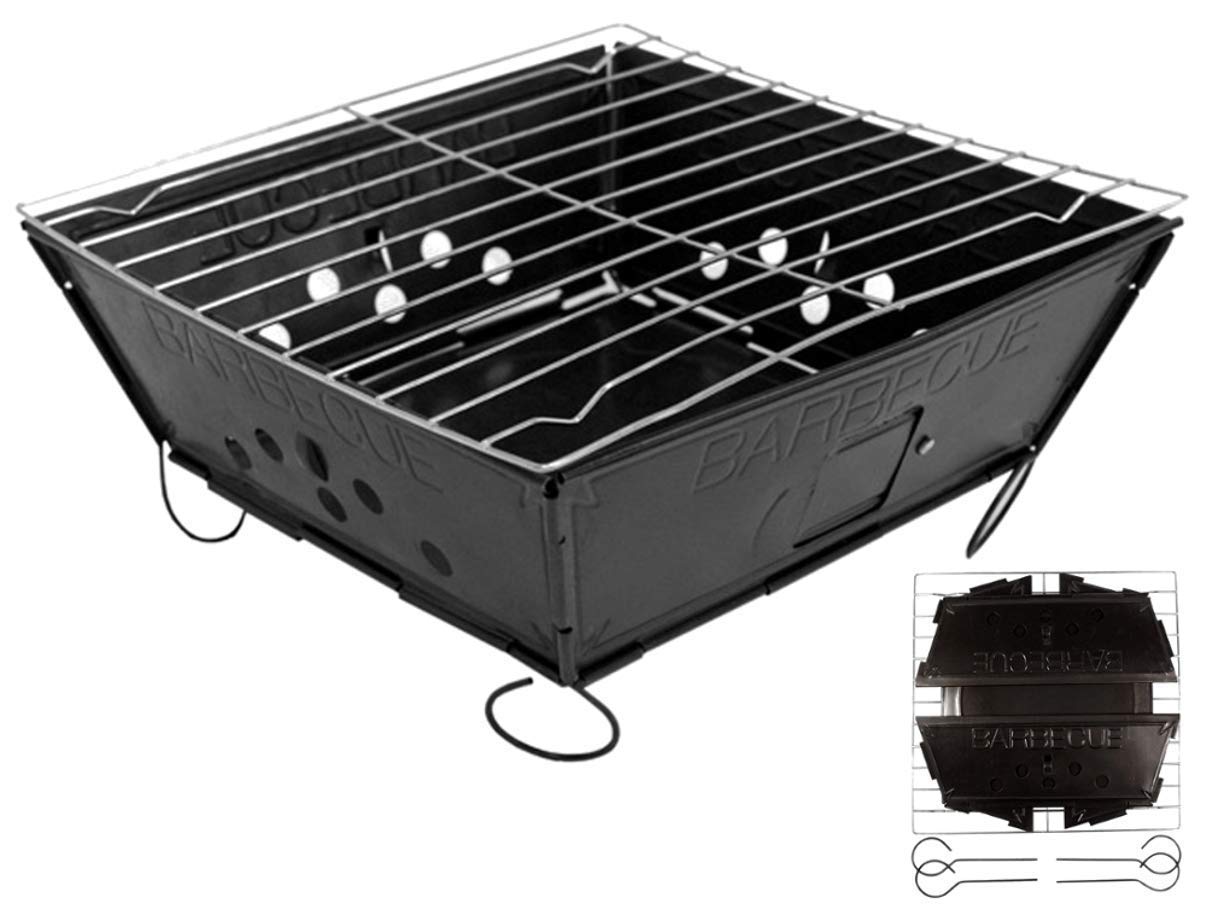 Small Portable BBQ by Fresh Grills. Folding Portable BBQ for Camping. Foldable Barbecue Fire Pit Ideal for Backpacking and Camping