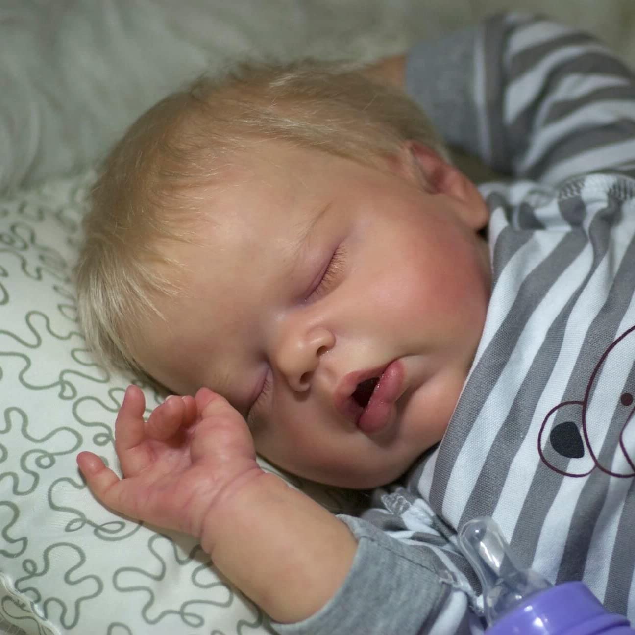 BNNPUU Reborn Baby Doll Boy Reborn Babies 22 Inches Handmade Lifelike Baby Dolls Boy Soft Cloth Body Like a Real Baby Closed Eyes