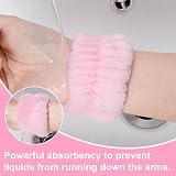 FRIUSATE Puffy Bubble Headband 2 Wristbands Skincare Spa Makeup Pink view 3