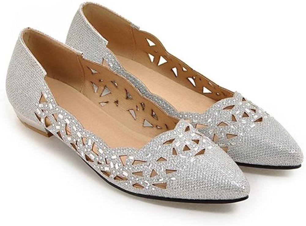 gold flat ballet shoes