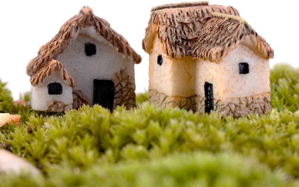 X Hot Popcorn 5PCS Mini Resin Houses Miniature Houses Resin House Model Micro