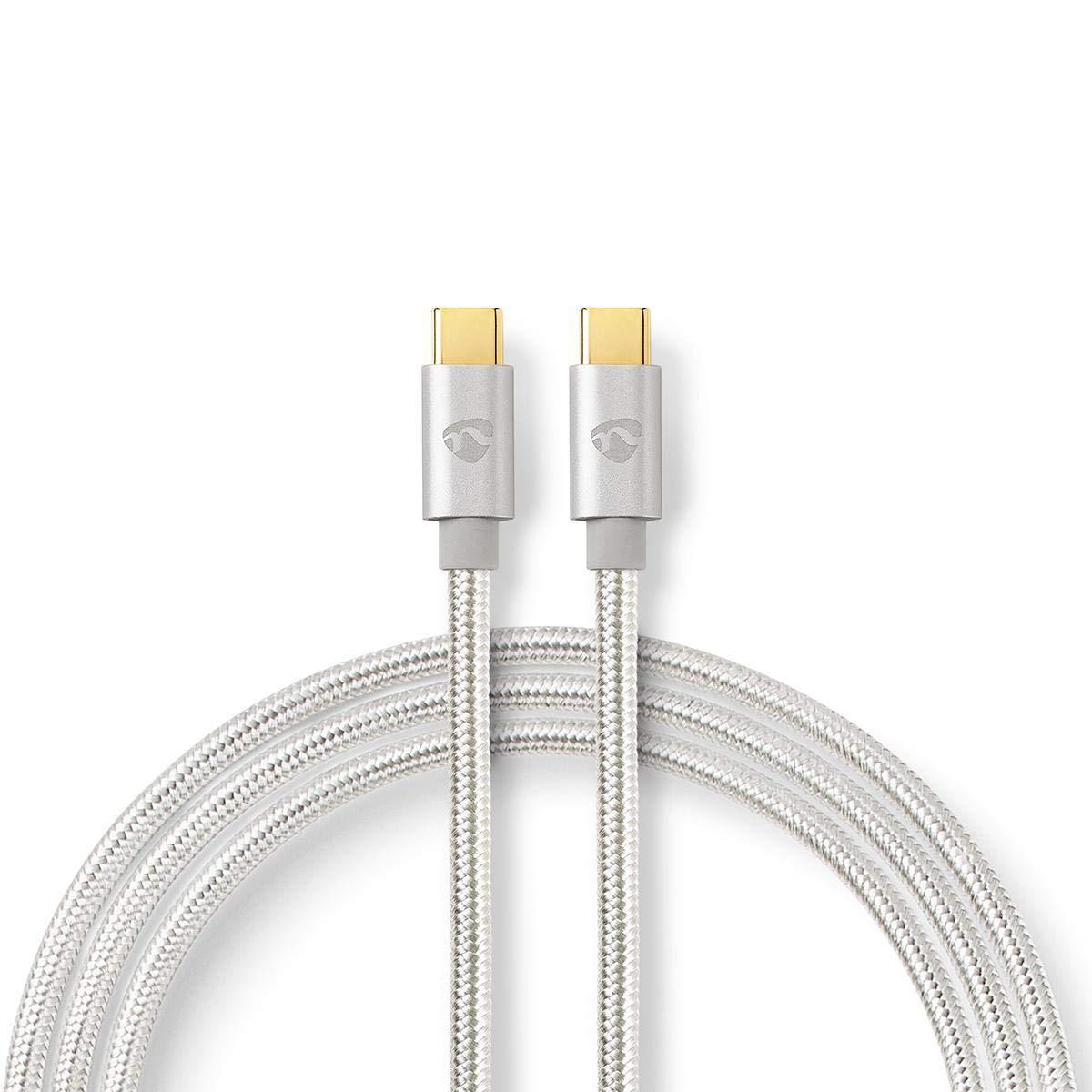 NEDIS - USB cable - USB 2.0 - Type-C™ male - 480 Mbps - 10 W - gold plated - 1 m - round - braided/nylon - aluminium