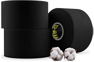 D-NYX Black Athletic Sports Tape 1.5in x 45ft/Roll EXTRA LONG & Very Strong | NO Sticky Residue Easy Tear Tapes for Athlete & Medical Trainers | First Aid Injury Wrap Best for Fingers Ankles Wrist