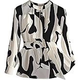 SweatyRocks Women's Tie Front Button Down Shirts Dressy Casual Business Tops Blouses