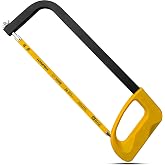 Hanpex 12in. High-Tension Hacksaw Frame with 24 TPI Bi-metal Blade, Hand Saw Suitable for Metal, wood, PVC, Carpentry