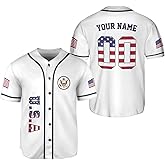 Podagree Personalized America Baseball Jersey Shirt, USA Flag Jersey, American Jersey for Men and Women American