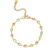 Dainty Gold Bracelets for Women, 18 Gold Plated Adjustable Evil Eye/Butterfly/Beaded/Pearl/Heart/Turquoise Handmade Bracelet for Women