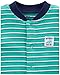 Simple Joys by Carter's Baby Boys' 2-Pack Cotton Sleep and Play, Navy Stripe/Turquoise Blue Stripe, 3-6 Months