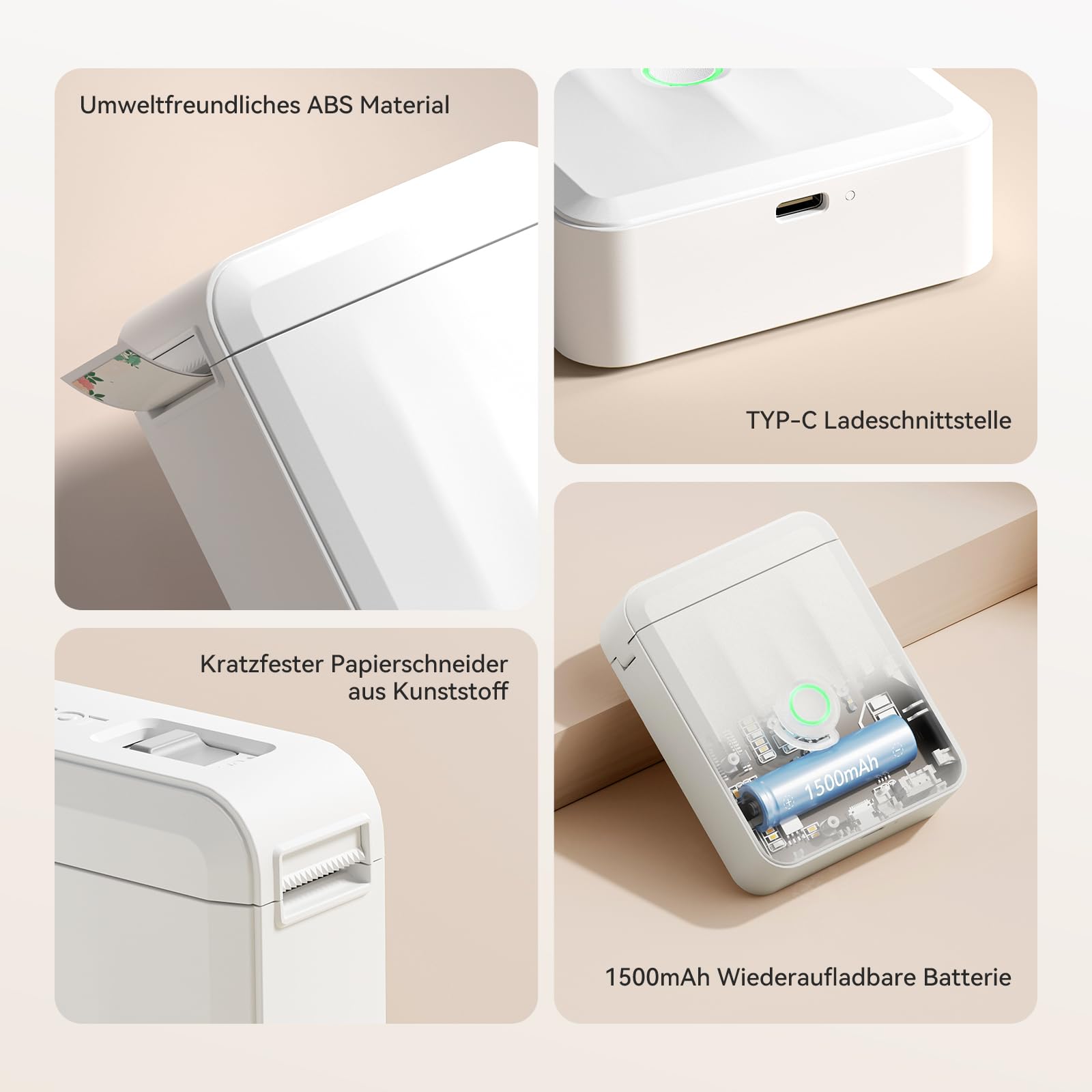 NIIMBOT Namensaufkleber Etikettendrucker, D110 Bluetooth Etikettiergerät, mit wasserdichte Etiketten 155 Stück/Rolle, Für Zuhause Büro Schule Kindergarten, Weiß 8