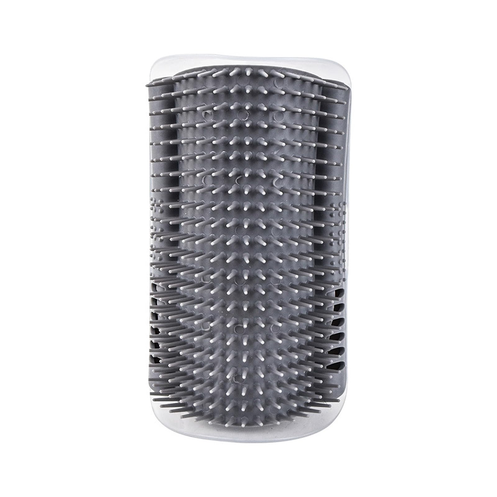 Cat Wall Corner Groomer - Massage Comb and Scratcher for Long and Short Fur Pets - Grey