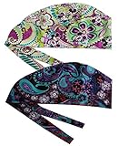 JINSHI Women's Adjustable Surgical Hat Scrub Cap Multicolor