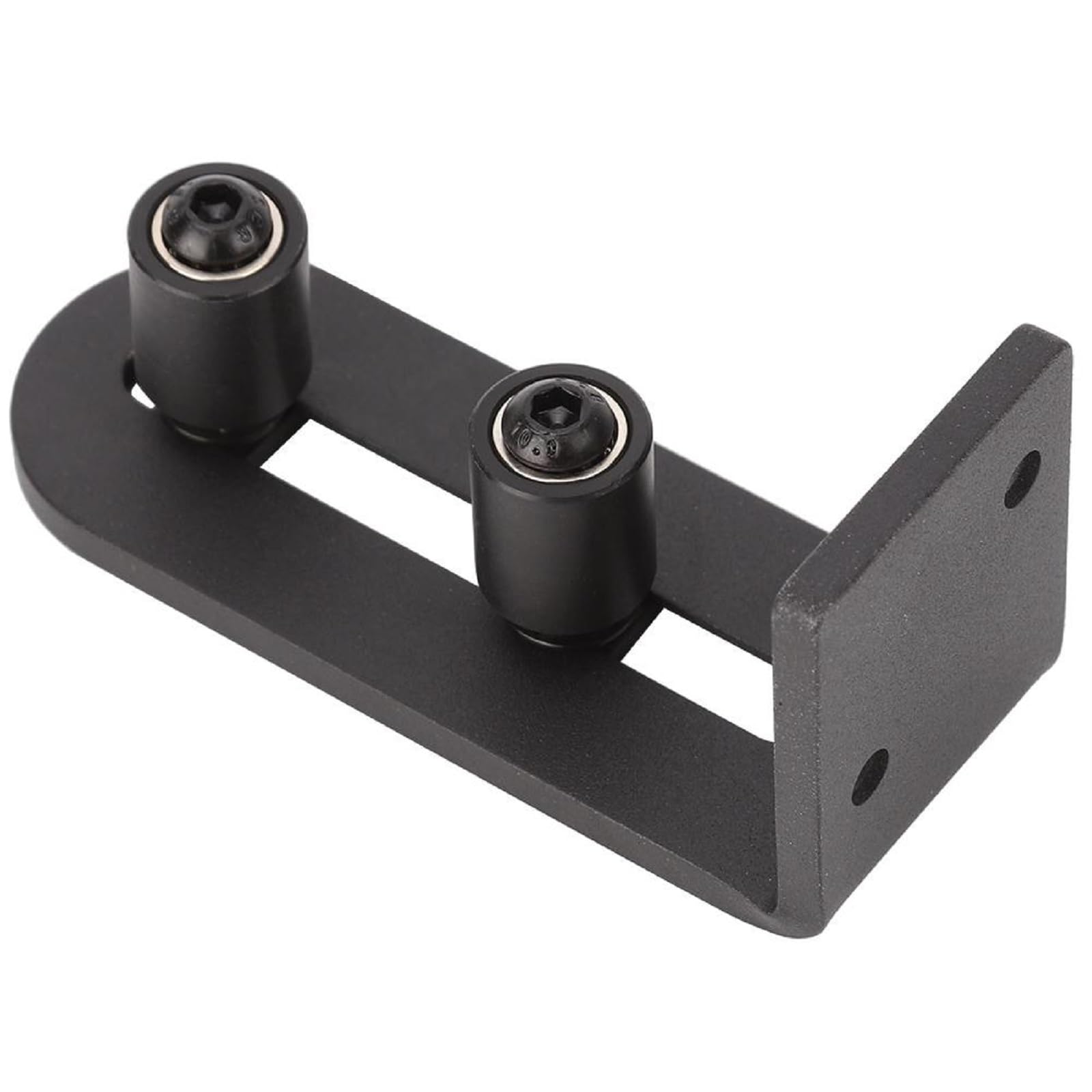 KSTE Sliding Door Floor, Carbon Steel Adjustable Barn Door Sliding Floor Guide (Double Roller Bearing 2)