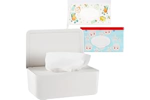 Whiidoom Diaper Wipes Dispenser Wipes Holder, Wipes Tissue Case Keeps Wipes Fresh Tissue Wipes Container with Lid (White)