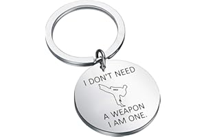 FAADBUK Funny Karate Keychain - 'I Don't Need A Weapon I Am One' - Martial Arts Jewelry Gift for Instructors, Students, and Karate Lovers (I Am One K-S)