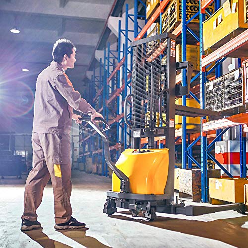 SOVAN'S Semi-Electric Pallet Stacker 2200lbs Capacity 63" Lifting Height with Adj. Forks Straddle Material Stacker - Image 6