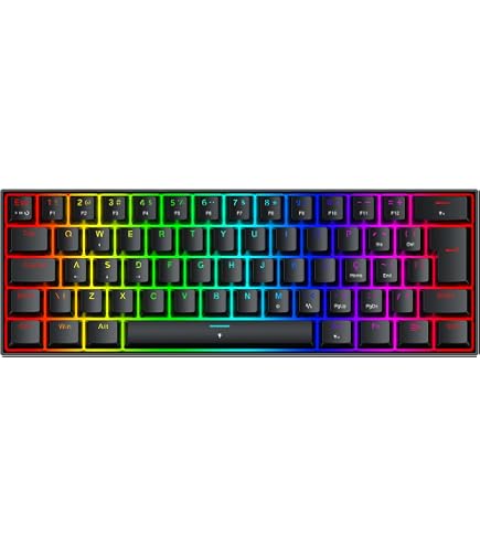 Teclado Mecânico Gamer Redragon Fizz RGB Clear Black 60% Switch