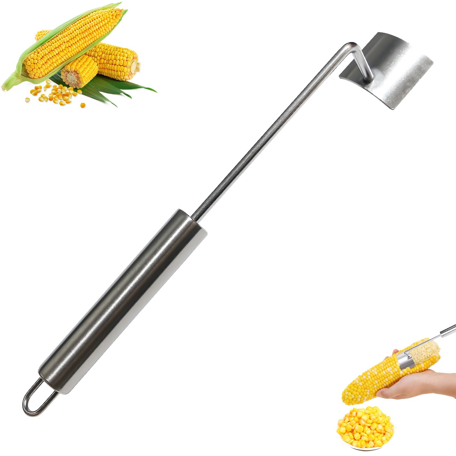 Photo 1 of 2 Long Handle Stainless Steel Corn Cob Stripper Tool - Efficient Corn Kernel Remover & Peeler for Fresh or Cooked Corn - Safe Ergonomic Design for Home Kitchen, BBQ, Outdoor Dining ? ?