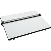 Acurit Fixed-Angled 24"x36" PXB Drawing Board with Parallel Motion Bar | Portable Tabletop Workspace for Architects &amp; Engineers, Laminated Surface with Ruler for Drawing, Drafting &amp; Painting