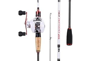 Sougayilang Baitcaster Combo, 2Pcs Fishing Rod and Reel Combo, Medium Heavy Fishing Pole with Baitcasting Reel Combo