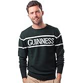 Guinness Official Men's Knit Jumper With White Text, Bottle Green