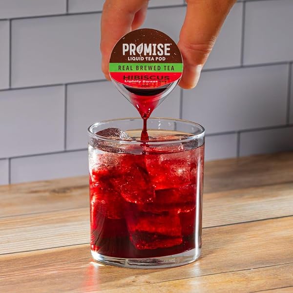 PROMISE TEA BY JAVA HOUSE – COLD-BREWED TEA CONCENTRATE PODS – ETHICALLY SOURCED – HIBISCUS LIGHTLY SWEET TEA – PACK OF 12