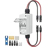 Pjerjzn Solar Panel Disconnect Switch 1000V 60A PV Disconnect Switch Outdoor Miniature Circuit Breaker IP65 for Solar PV Homes Battery (1000V 60 Amp)