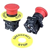 DMWD 22MM 600V 10Amp 2NC Red Mushroom Latching