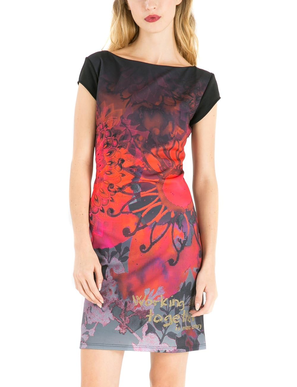 Desigual Damen Etui Kleid, bedruckt, Gr. DE: M ...
