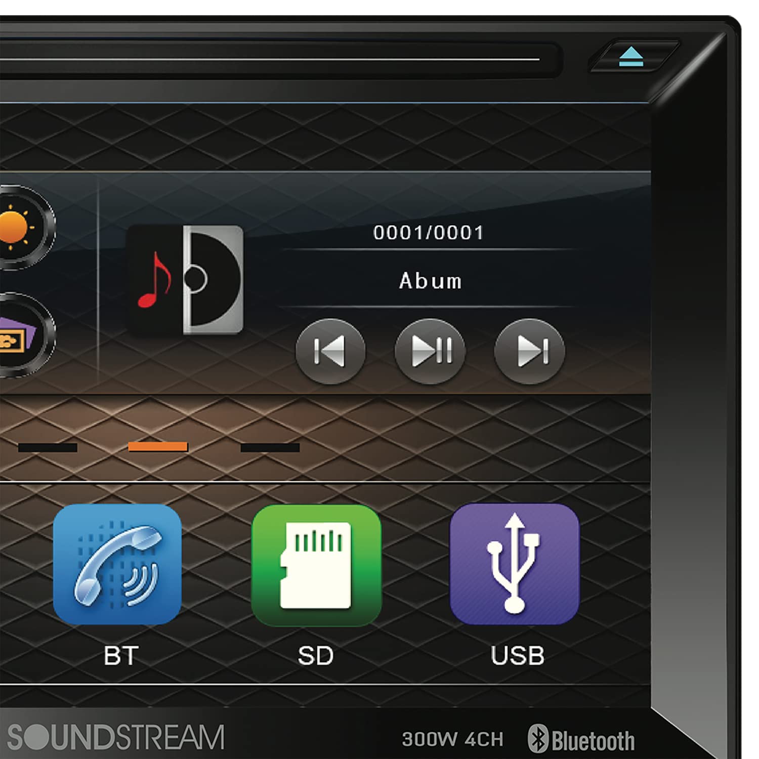 Soundstream VR-620HB VR-620HB 6.2-Inch Double-DIN DVD Head Unit with Bluetooth and Android MHL PhoneLink