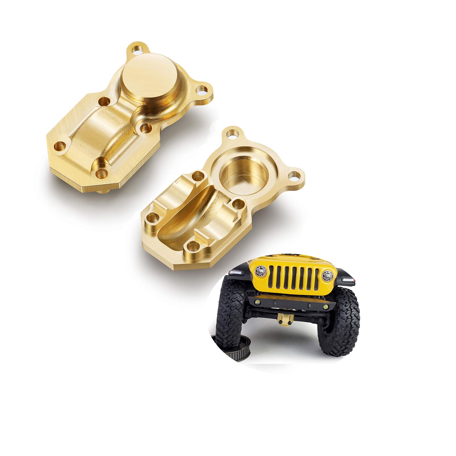 AXspeed 1 pair Brass Axle Housing Diff Cover Differential Cover for 1: 24 Axial SCX24 AXI90081 AXI00002 RC Car