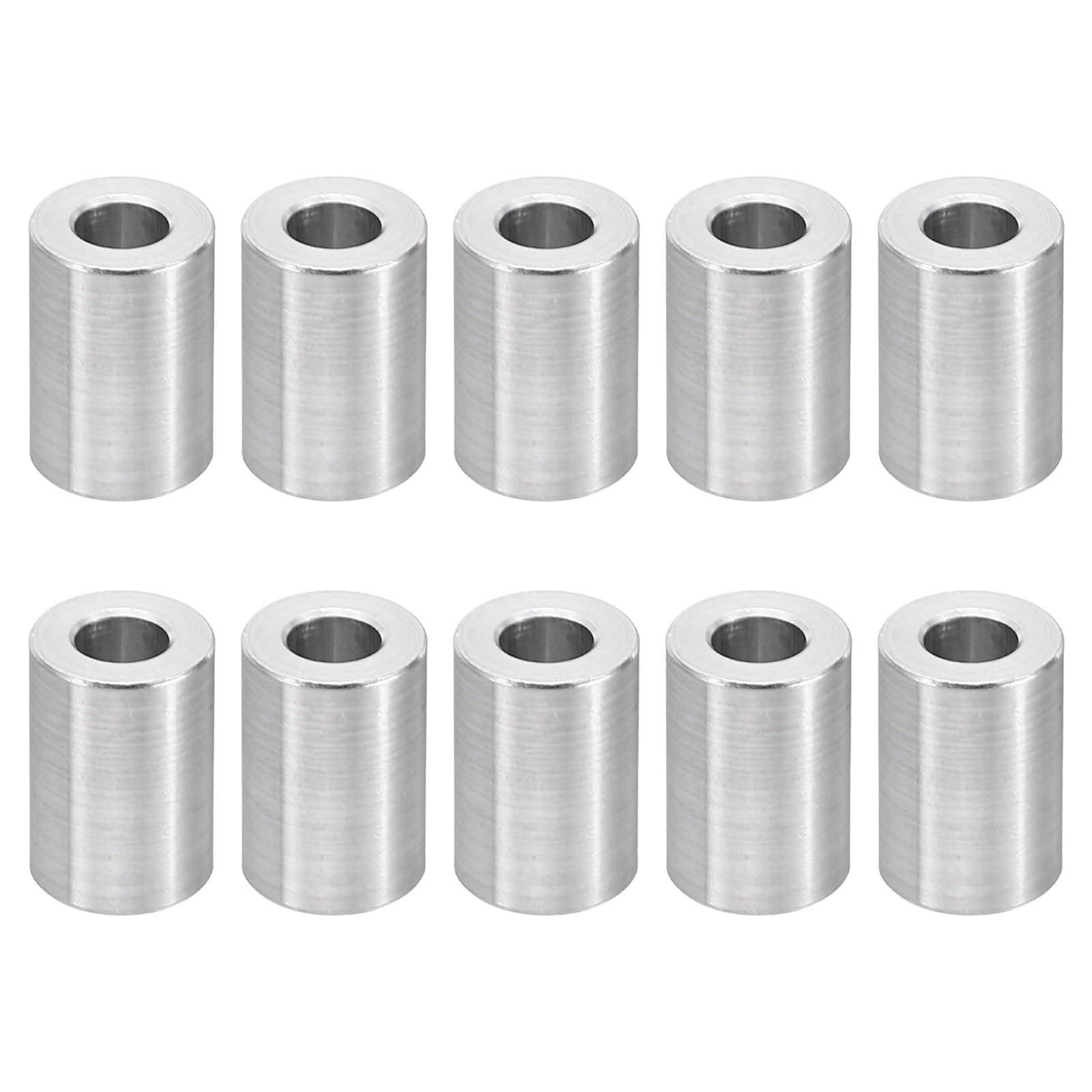 PATIKIL M5 Aluminum Spacers, 10 Pcs Metal Spacer Aluminum 5.2mm ID x 10mm OD x 14mm L Aluminum Spacer Screw Standoff Round for 1/5inch or M5 Screw Bolts