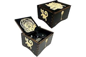 Youtang Coraline Music Box Engraved Wooden Gifts Mini Musical Box Play Dreaming for Birthday/Anniversary/Valentine's Day/Christmas (Wind up, Black)