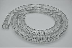 SHASKOKOEN Wire Reinforced Hose 1-1/4"ID(1.26")×1-1/2“OD(1.5") ×9.84FT Vinyl Tubing Heavy Duty PVC Steel Wire Tubing Vacuum Hose,Drain Water Fuel Powder(Multiple Sizes)