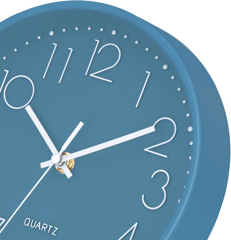 Orologio da Parete Moderno 20cm Grande Orologio da Parete Silenzioso Orologio Cucina per Cucina Home Office Scuola (Blu, 20cm) — foto 8 di 8