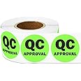 300 QC Approval Labels, 1" Round Inventory Quality Control Stickers QC Passed Inspection Maintenance Warehouse Management Organization Labels - 1 Roll of 300