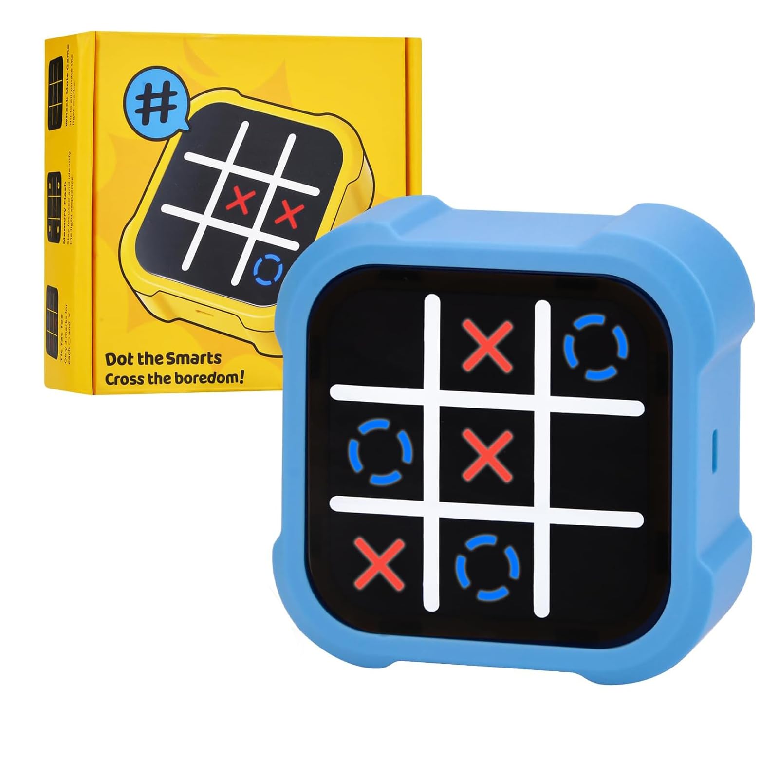 Tic Tac Toe Games, 3-in-1 Handheld Puzzle Games Console, Noughts and Crosses Game, Electronic Tic Tac Toe Bolt Game, Portable Travel Education Toys for 3+ Year Old Boys Girls Adults (Blue) — image 1