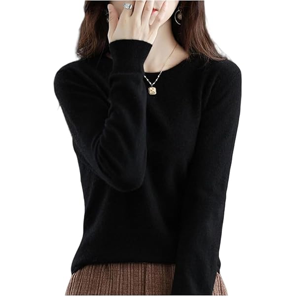Cashmere Sweater for Women - Crew Neck Lightweight Soft Warm
