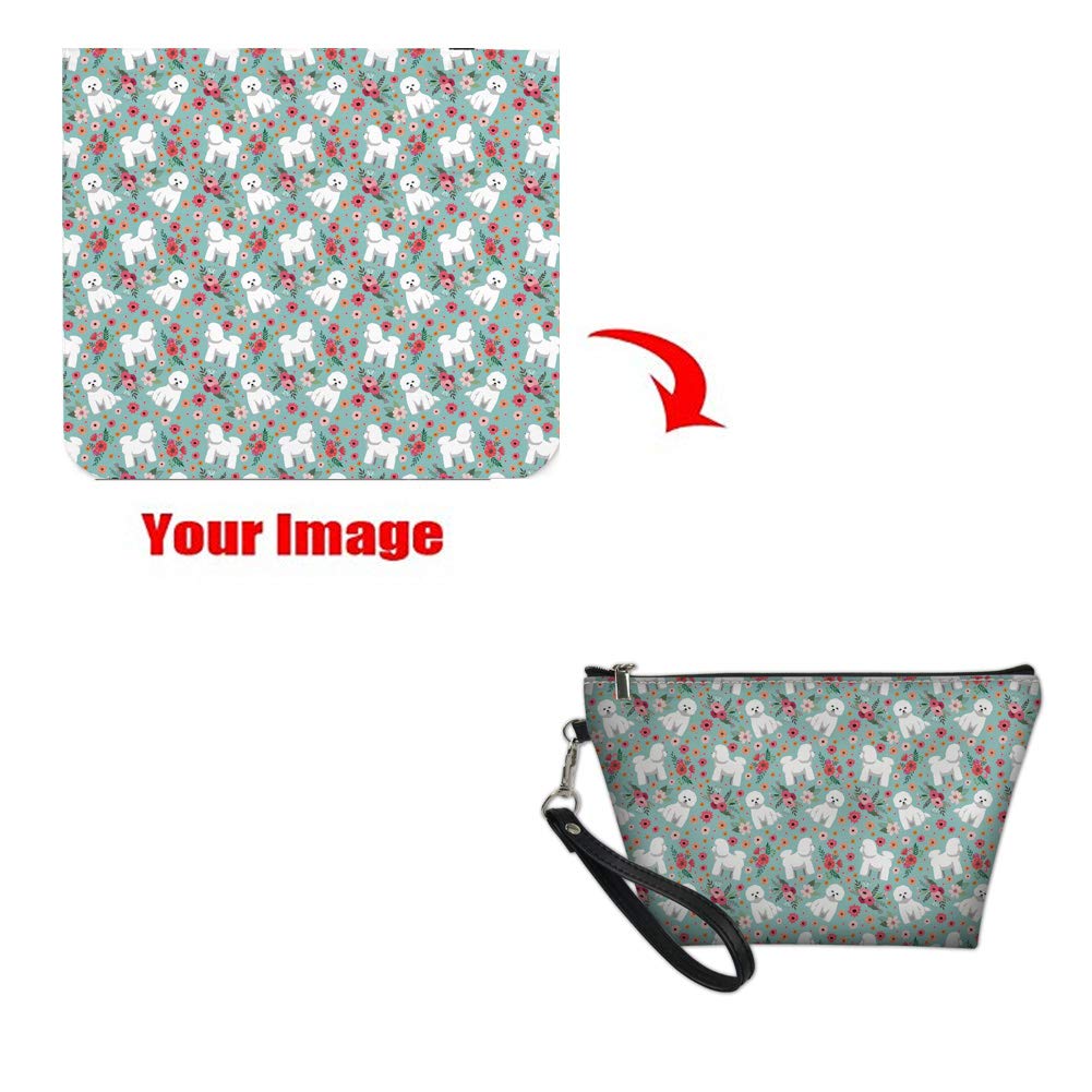 INSTANTARTS Custom Photo Protable Cosmetic Bag Travel Casual Makeup Pouch Waterproof Clutch Handbag