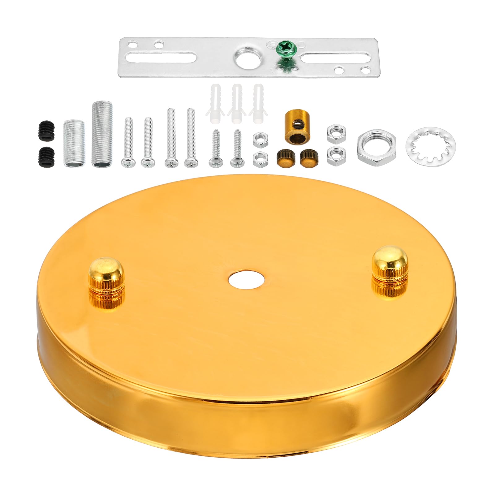 PATIKIL 4.7in Light Canopy Kit, 1 Set Pendant Light Mounting Kit Chandelier Mounting Kit Hanging Bracket Replacement Ceiling Light Cover Plate Hardware 2 Holes for Light Fixture, Golden