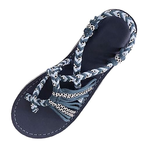 DEELIN Sandalen Damen Sommer Frauen Hanfseil Flip Flops Sandalen Sommer Mode römischen Strand Schuhe Hausschuhe Größe 35-43