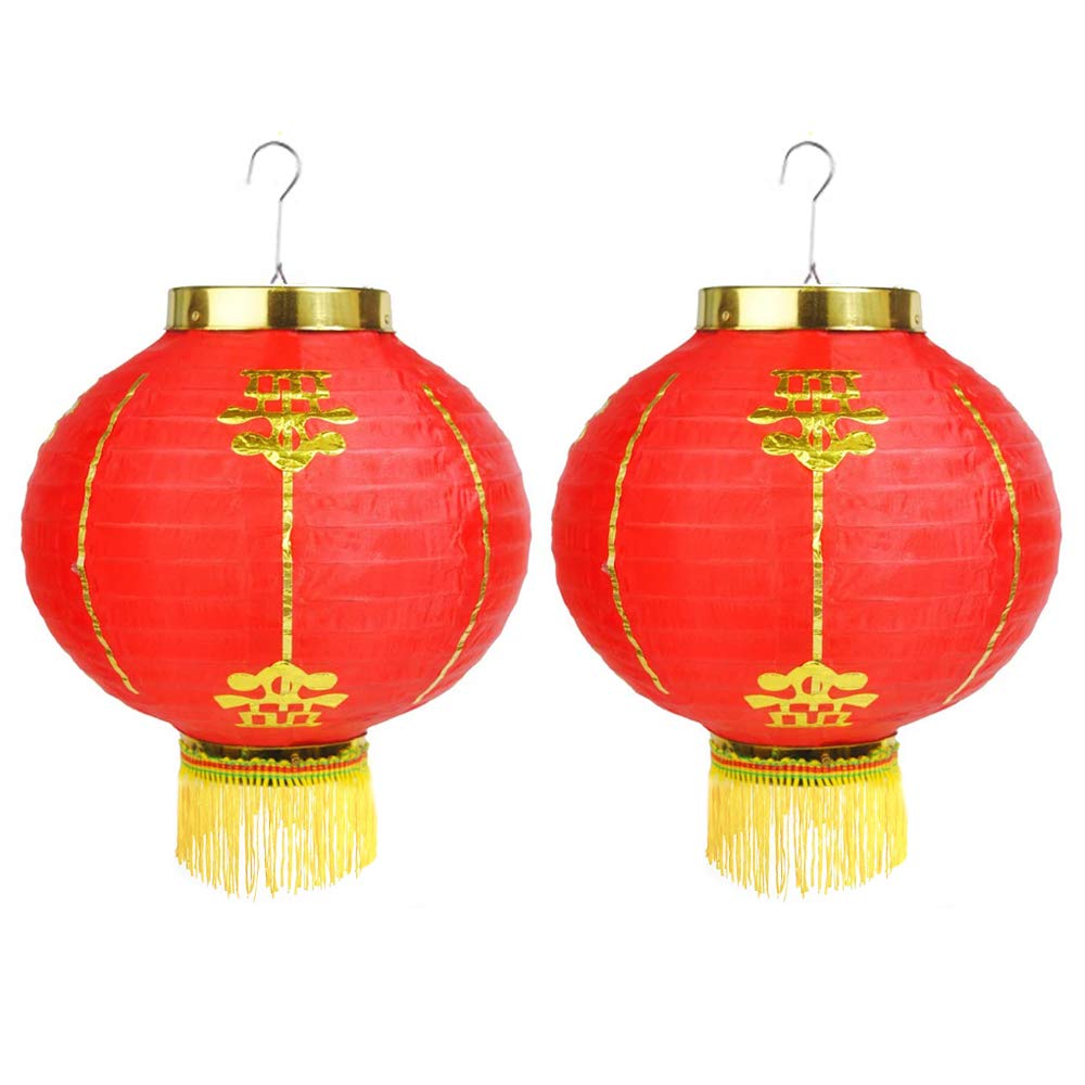 Photo 1 of Luxtea Red Paper Lanterns Hanging Decorations for Chinese Spring Festival Celebration (2pcs, 12'' / 2pcs)