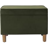 HomePop 24" Dinah Collection Storage Ottoman - Loden Green Velvet
