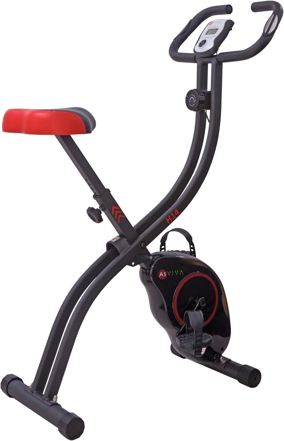 AsVIVA Ergometer Exercise Bike H14 and xBike with 5kg Flywheel, Magnetic 8 Resistance Levels Plus Belt Drive and Collapsible