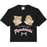 Monchhichi Love Happy Angel Monchhichi Cherubim Kawaii Comfort Colors Crop Top