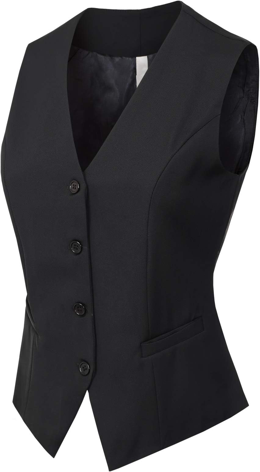AmberLuk Women's Casual Versatile Racerback Vest Three Button Tuxedo Suit Waistcoat