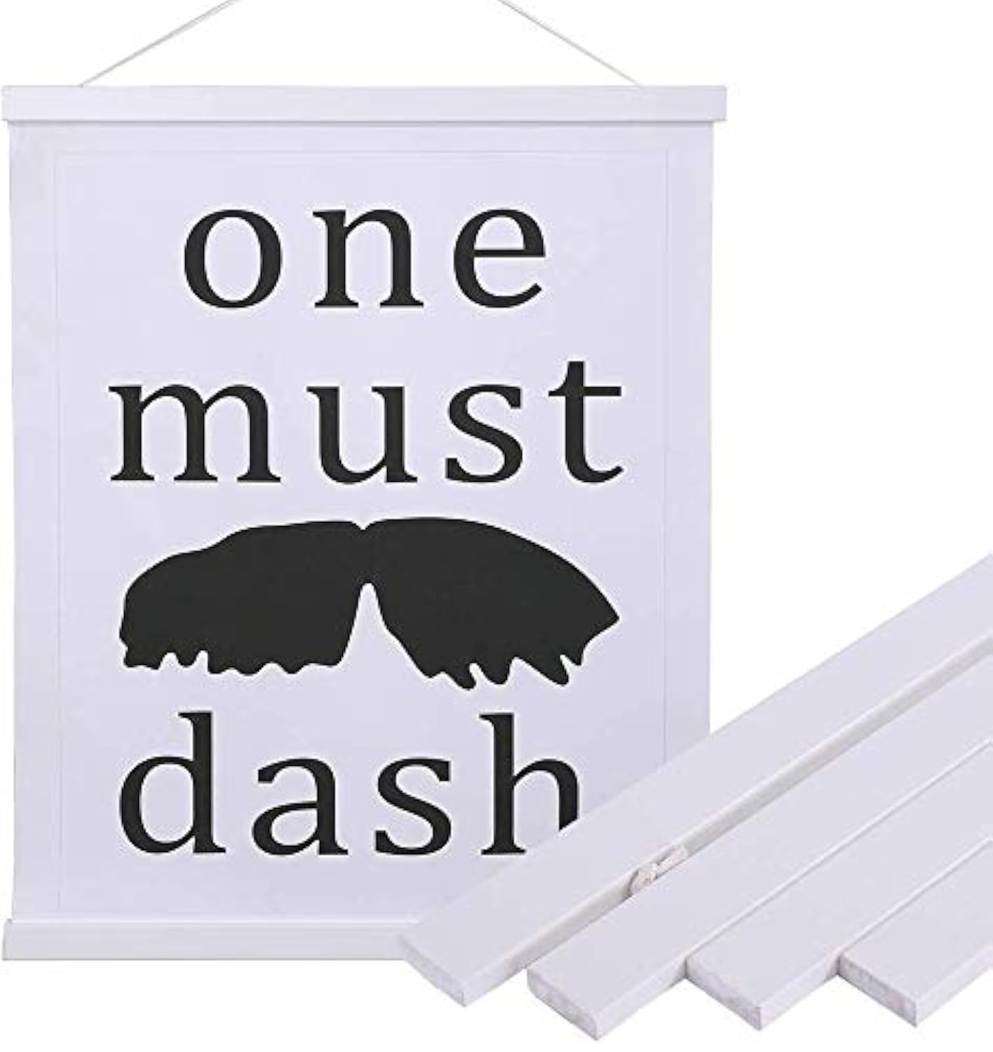 Sanauto Magnetic Poster Hanger Frame,Light Wood Frame Hanger for Photo Picutre Canvas Artwork Art Large Size Wall Map Print Wall Hanging (66cm/26, White)