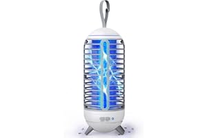 JUSENWDSL Bug Zapper Outdoor Rechargeable 2 in 1 Wireless Mosquito Killer Lamp 2500mAh Electric Trap Ideal Bug Zapper Indoor for Patio, Home, Backyard, Yard, Garden, Campsite (White)