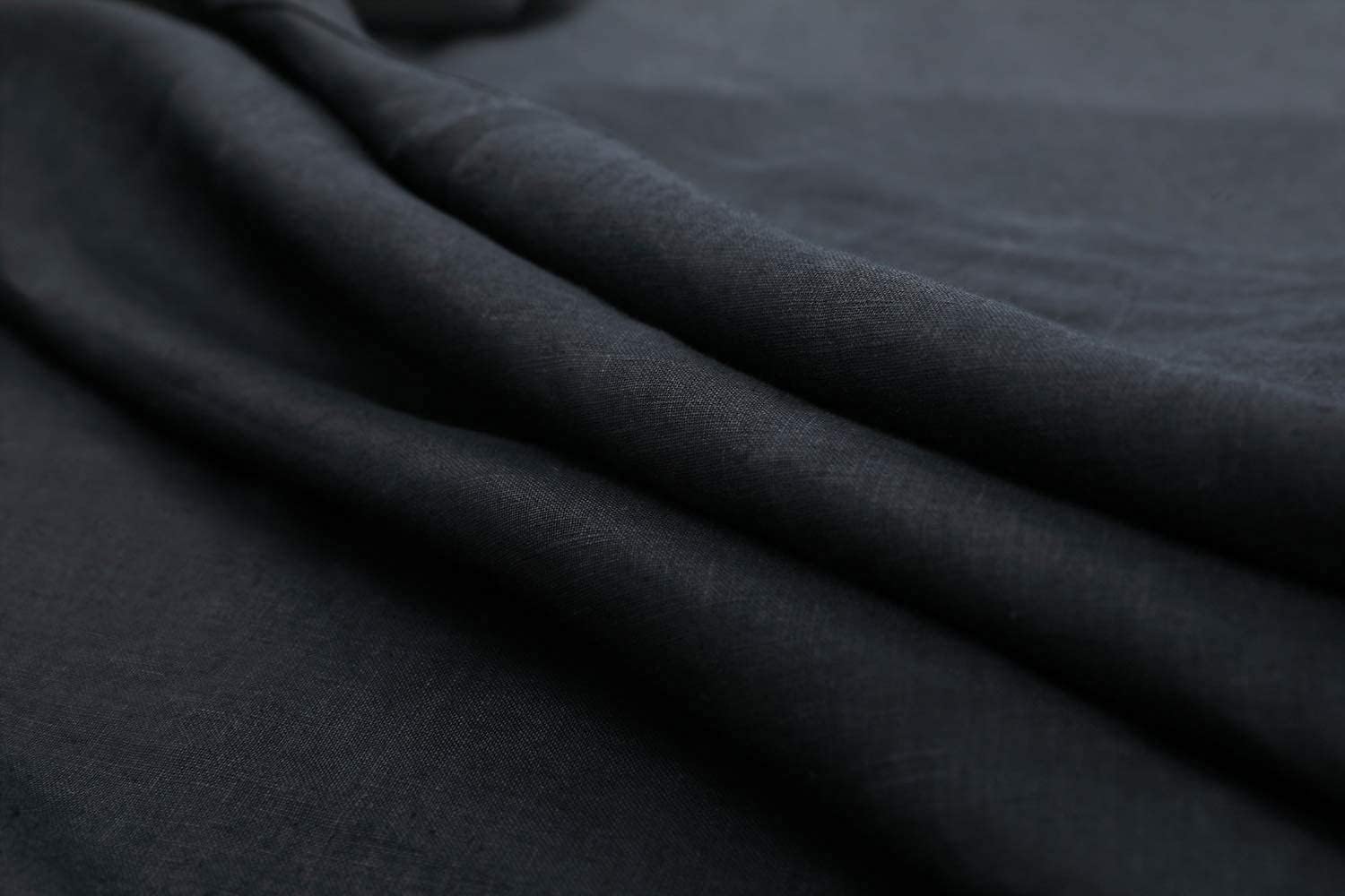 TOSMO Pure Linen Sheets Set, 100% French Natural Linen Flax Bedding 4pc Set(Queen, 1 Flat Sheet, 1 Fitted Sheet,2 Pillowcases)- Black: Kitchen & Dining