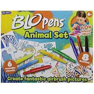 John-Adams-10049-BLO-pens-Activity-Set-Animals-Multi-1-Pack John Adams | BLOPENS® Animals Activity Set: Blow airbrush effects | Arts & crafts | Ages 4+ and | BLOPENS® Fantasy…